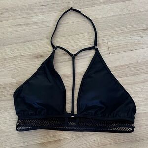 Forever 21 Sexy Black Halter Bikini Top with mesh trim size L